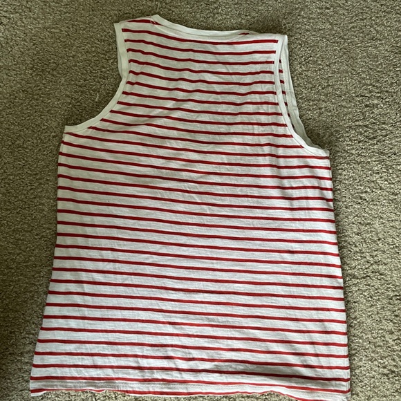 Madewell | Theresa V-Neck Stripe Tank | Red White Shirt | 100% Cotton K7952 | S - Picture 8 of 8